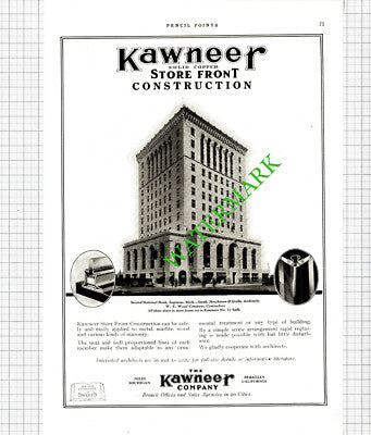 Kawneer Co America Second National Bank Saginaw Michigan Advert  -1926 Cutting