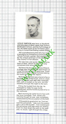 Leslie Simpson Horsforth Artist Ilkley - 1980 Small Cutting