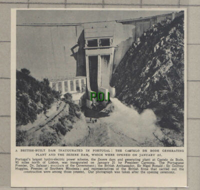 C832) The Castelo De Bode Generating Plant & Zezere Dam Portugal - 1951 Cutting