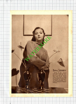 Sylvia Sidney Actress / Marion Marsh  - 1930s Clipping /  Print