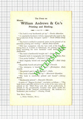 King & Company Ironmongers Hull / William Andrews & Co Printers - 1890s Cutting