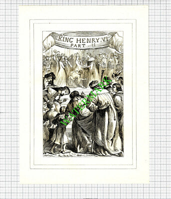 Henry The VI Part II  William Shakespeare  -  c.1880 Print / Cutting