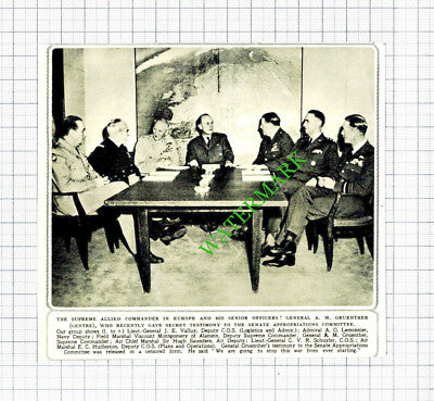 General AM Gruenther Lemonnier Hugh Sanders Schuyler - 1953 Cutting