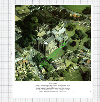 Ripon Cathedral Yorkshire / Gilling Castle  - 1980s Cutting / Print