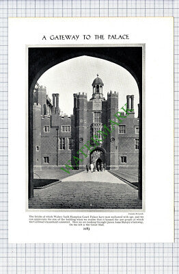 Hampton Court Palace  - c.1920s Cutting  / Print