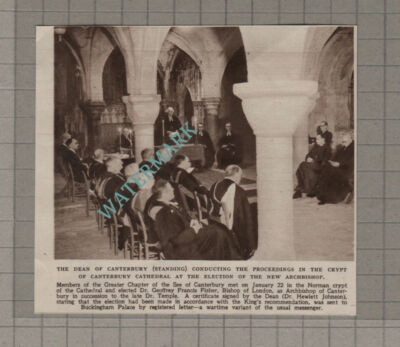C3941) Dean Of Canterbury Cathedral Crypt Dr Fisher - 1945 Clip