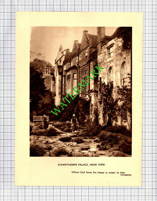 Bishopthorpe Palace York / Arncliffe In Littondale  - c.1930s Book Print