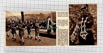C1103) 2nd Bn The Black Watch Pipers Perth RSM Strachan Pakistan - 1948 Clip