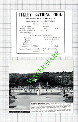 Ilkley Bathing Pool Swimming Yorkshire Advert - 1962 Two-Part Cutting