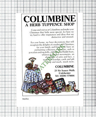 C7866) Columbine Colchester Essex Advert - 1989 Cutting