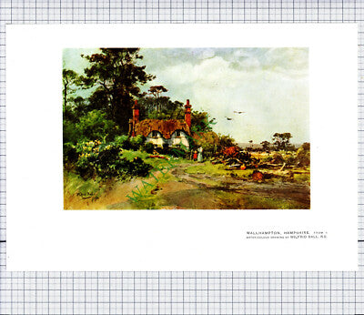 9140) Wallhampton Hampshire / Turnpike Brockenhurst  - c.1980s Print / Cutting
