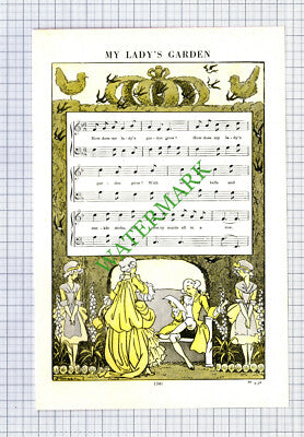My Lady's Garden Nursery Rhyme Poem - c.1950s Cutting / Print