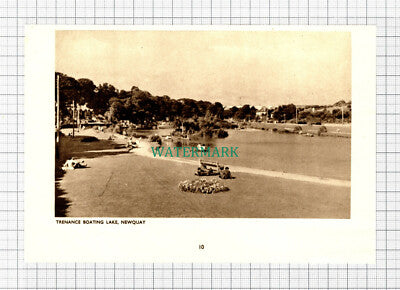 C5575) Trenance Boating Lake Newquay Cornwall - Small 1930s Cutting