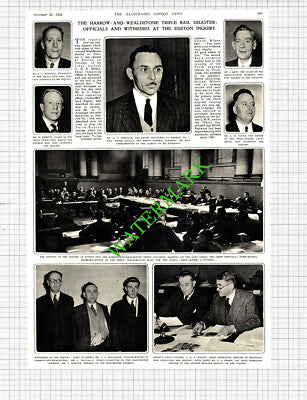 Harrow and Wealdstone Rail Disaster Inquiry Rollinson  -  1952 Cutting / Print