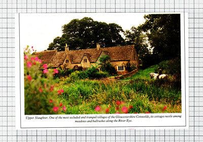 C8034) Upper Slaughter Cotswolds  - 1980s Cutting