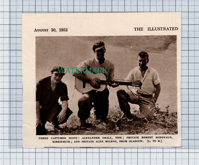 C4333) POWs Alex Small Fife R McDonald Alex McLeod Glasgow 1952 Cutting