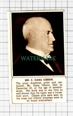 C5704) Mr C Dana Gibson American Artist Cartoonist Obituary -1945 Cutting SMALL