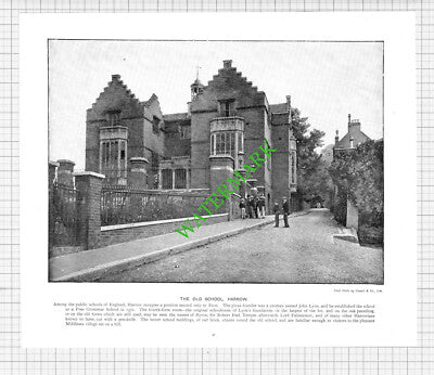 The Old Water Gate York House London / The Old School Harrow - c.1900 Book Print