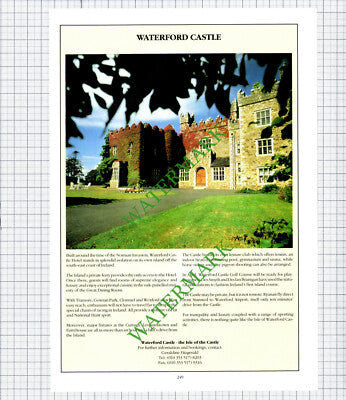 Hotel Minella Clonmel Ireland / Waterford Castle Hotel Advert  - 1992 Cutting