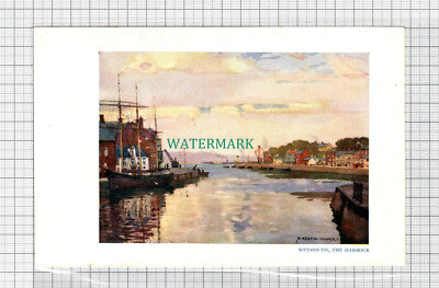 C5097) Weymouth Harbour Dorset - SMALL Print c.1948