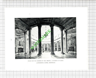 University Of Leeds Library / Public Library York Brierley - 1929 Book Print