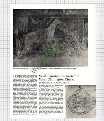 9273) West Chiltington Church Mural Painting - 1968 Article