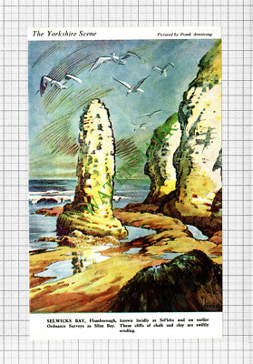 Selwicks Bay Flamborough Frank Armstrong  - 1962 Cutting / Print