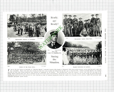 Lt F G Egerton Bluejackets Ladysmith Boer War -  c.1900 Print / Cutting