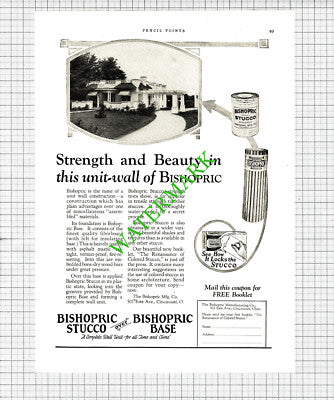 Bishopric Stucco Cincinnati / Kewanee Boiler Company Advert  - 1926 Book Print