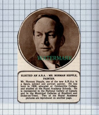 C4353) Mr Norman Hepple Painter A.R.A - 1954 Clip