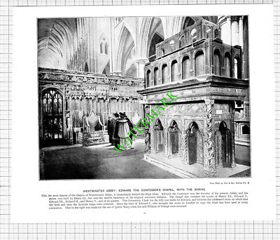Westminster Abbey / London Bridge  - c.1900 Book Print