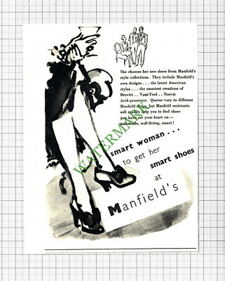Manfield's Shoes Advert - 1947 Small Cutting