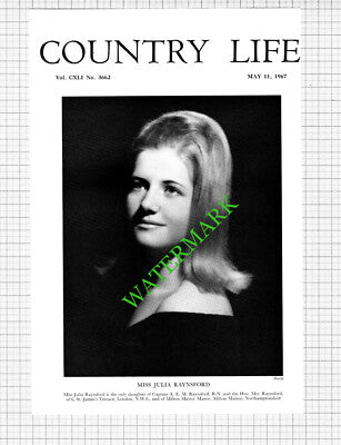 Miss Julia Raynsford Captain AEN Raynsford Navy Milton Malzor -  1967 Cutting