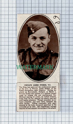 C4921) Private James Stokes VC King's Shropshire Light Infantry - 1945 Clip