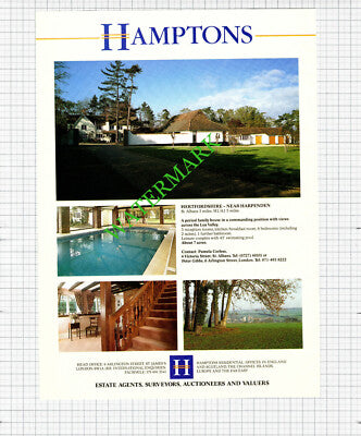 Harpenden Hertfordshire Kirdford Sussex Esher Surrey Sale Advert - 1991 Cutting