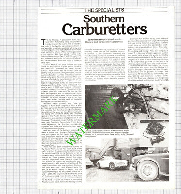 Laurence Mahon Dave Jeffery  Southern Carburetters London  - 1980s Article