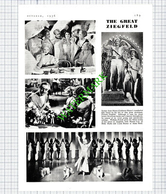 Florenz Ziegfeld William Powell Myrna Loy Luise Rainer -   1936 Cutting / Print