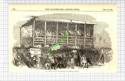 The Lambeth Election The Hustings Kennington Common Napier  1850 Cutting / Print