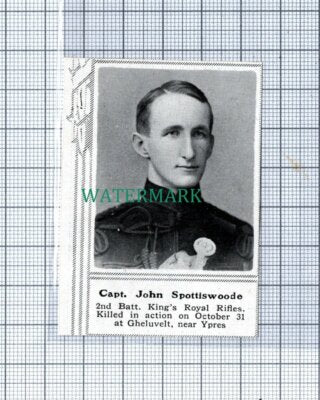 C4803) Capt John Spottiswoode 2nd Batt King's Royal Rifles - 1915 SMALL Clip