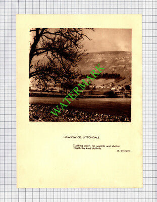 Hawkswick Littondale Yorkshire  -- c.1930s Book Print