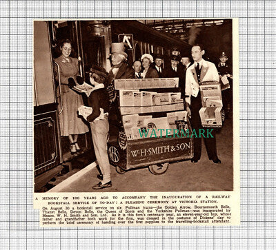 C2728) Victoria Station WH Smith Book Stall Pullman Trains Ceremony - 1948 Clip
