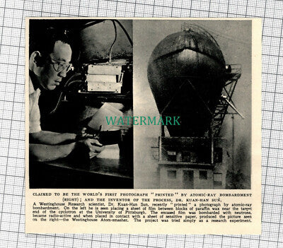 C934) Westinghouse Research Scientist Dr Kuan Han Sun Pittsburgh - 1951 Cutting