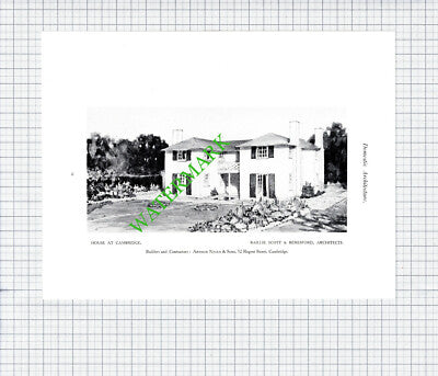 House At Cambridge Baillie Scott & Beresford - c.1925 Book Print