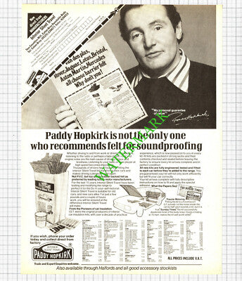 Paddy Hopkirk Rally Driver Advert  - 1975 Cutting