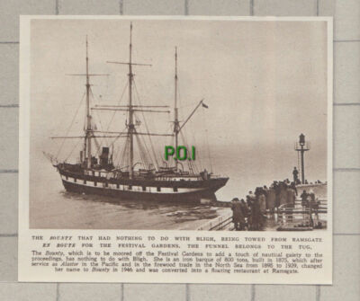 C858) The BOUNTY Prev. ALASTOR Floating Restaurant Ramsgate - 1951