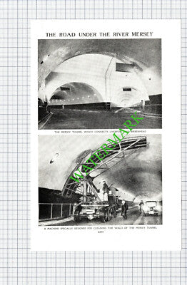 Mersey Tunnel - c.1950s Cutting / Print