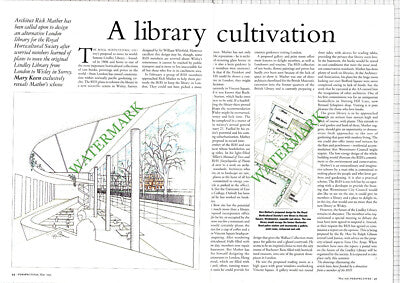 Rick Mather Architect Royal Horticultural Society Lindley Library - 1995 Article
