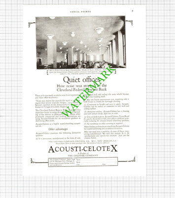 Cleveland Ohio Federal Reserve Bank USA Celotex Advert -  1926 Cutting