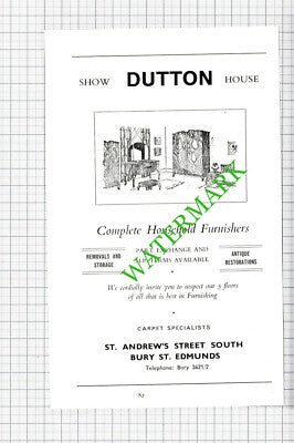 Dutton Furnishers Bury St Edmunds / William Dixon Butcher / School -1964 Cutting