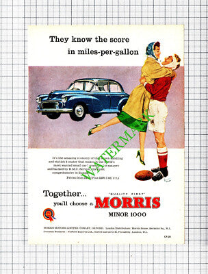 Morris Minor 1000 Car Rugby Small Advert  - 1959 Cutting